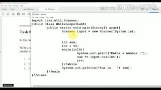 Lab8 V4 | While Loop part-IV | Komal Arif | #java #programming