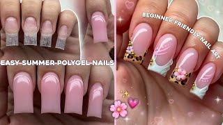 EASY SUMMER POLYGEL NAILSπΈ BEGINNER FRIENDLY NAIL ART & CUTE SUMMER NAIL DESIGN | Nail Tutorial