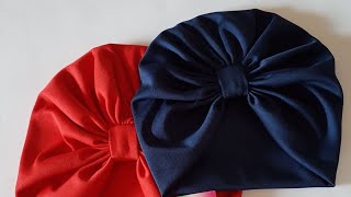 ‏Diy / تفصيل و خياطة بوني او #turban بطريقتين بقماش قطيفة