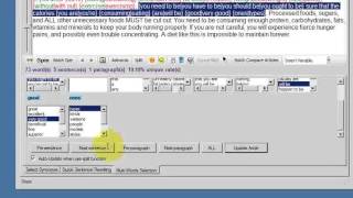 SpinnerChief Tutorial Multi Words Selection