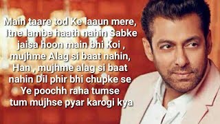 Salman Khan -  NOTEBOOK: Main Taare(lyrics)