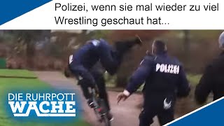 Polizei wenn sie mal wieder zu viel WWE geschaut hat..😂😂😂