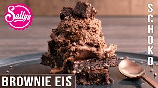 Brownies Schokoladen-Eis / Half-Baked Brownies Ice Cream / Sallys Welt
