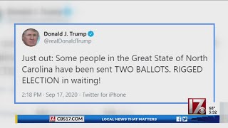 President Trump claims NC election rigged after some mistakenly receive 2 ballots