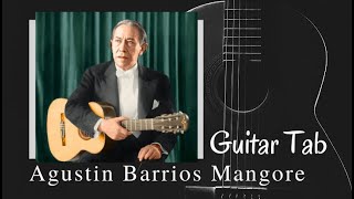 Guitar TAB - Agustin Barrios Mangore : Caazapa - Aire Popular Paraguayo (1885-1944) Tutorial #iMn