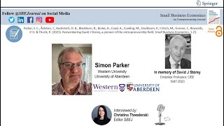 Simon Parker reflects on David J Storey's contribution as a pioneer of the entrepreneurship field