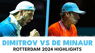 Grigor Dimitrov vs Alex De Minaur Semi-Final Highlights | Rotterdam 2024