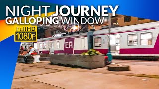 Sealdah to Krishnanagar City Route Station Night Galloping Highlight Journey in Window by EMU Train