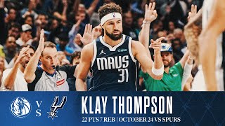 Klay Thompson (22 Points) Highlights vs. Spurs | October 24, 2024