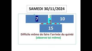 PMU QUINTE SAMEDI 30/11/2024 HERRASSIN  CONSEIL JEU