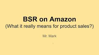 BSR on Amazon and What it Really Means for Product Sales