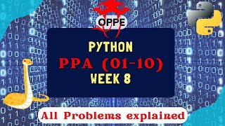 Python | PPA Week-8 | All Problems Explained