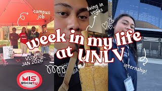 𐙚 week in my life at unlv | campus job, club fair & stadium intern .ᐟ