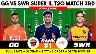 GG vs SWR , GG vs SWR 3RD T20 , Gulf Giants vs Sharjah Warriorz ILT20 League