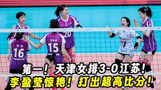 第一！天津女排3-0江苏！李盈莹表现惊艳！单局打出超高比分！