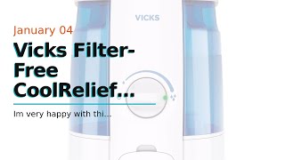 Vicks Filter-Free CoolRelief Cool Mist Humidifier, Medium Room, 1.2 Gallon Tank – Visible, Medi...