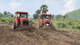 Kubota m6040su ឈូសពង្រាបដីទួលធ្វើចំការ#kubota