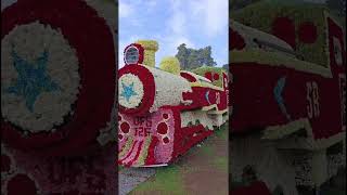 Nilgiri Mountain Train Engine Model decorated with flowers at Ooty Flower Show 2024