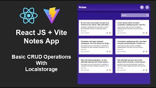 Build A Notes App From Scratch With React Js And Localstorage #reactjs #beginners #webdevelopment