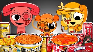 Incredibox Sprunki - Sprunki OC Tele Horror Family Convenience Store Food Mukbang Animation | ASMR