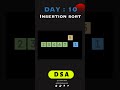 INSERTION SORT ANIMATION VIDEO 🎯👨🏻‍💻👩🏻‍💻 #coding #coderslife #dsa