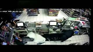 Raw Video: Masked men rob 7-Eleven at gunpoint