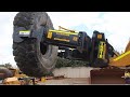 cat 988f u0026 jec th10000 tyre handler demo