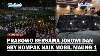 Momen Kompak Prabowo Bersama Jokowi dan SBY Naik Mobil Maung 1 Terjang Hujan Deras saat Parade Senja