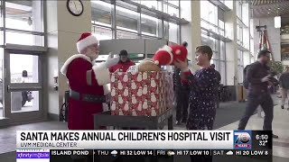 Santa touches down for annual visit to UVM Children's Hospital