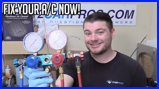 How to Vacuum Down and Recharge Your A/C System! - EASY