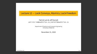 ECE 459 Lecture 12: Lock Freedom