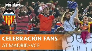 Así celebró la afición del Valencia CF el gol de Mustafi en el Vicente Calderón (1-1, 8/3/15)