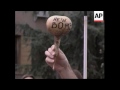 macedonians hand in mock weapons in protest against nla.