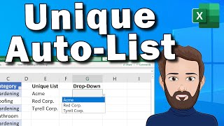 Unique Drop Down Lists that Automatically Update with New Values