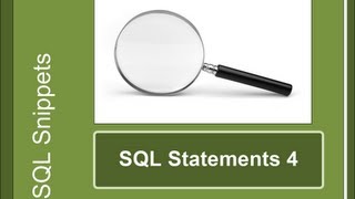 SQL Snippet 4: Create, Update and Drop Tables