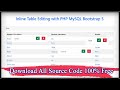 Inline Table Editing with PHP MySQL Bootstrap 5 | Code Hunter