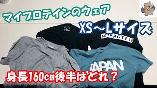 160cm後半のマイプロテインウェア選び！S～Lまでの４サイズを実際に着用