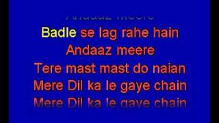 Tere Mast Mast Do Nain karaoke hindi song. Rahat Fateh Ali Khan. Dhabang.