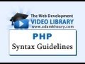 PHP Tutorial - Syntax Guidelines and Rules for Beginners