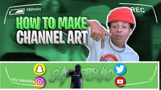 HOW TO MAKE CHANNEL ART/ BANNER ON IPHONE !!!