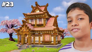 We made a cute JAPANESE STYLE HOUSE in Minecraft |  Duo Survival 23
