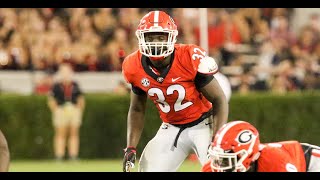 Monty Rice (Georgia LB #32) vs Auburn 2020