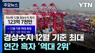 경상수지 12월 기준 최대...연간 흑자 '역대 2위' / YTN