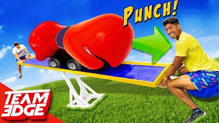 GIANT Punching Teeter Totter! *Who will last longer?!*