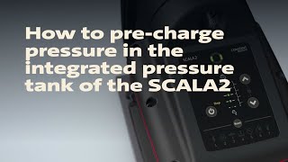 How to check the pre-charge pressure in the integrated pressure tank of the SCALA2