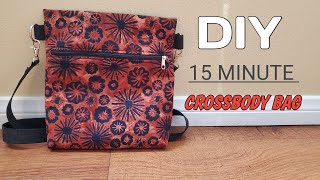 DIY 15 MINUTE CROSSBODY BAG| FAST MAKING UNDER AN HOUR CROSSBODY BAG SEWING TUTORIAL