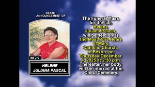 Helene Juliana Pascal ~ Short Obituary