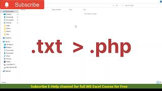 How to allow renaming file extension in Window 10 || text file to php file rename