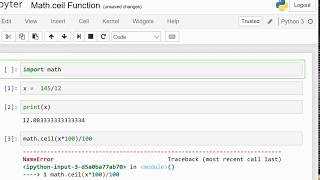 Use of ceil() function in Python