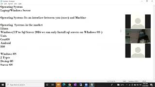 SQL DBA Batch 43 Introduction Class 6